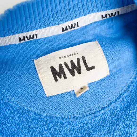 Madewell Terry Sweatshirt Cropped Oversized Blue - Picture 7 of 14
